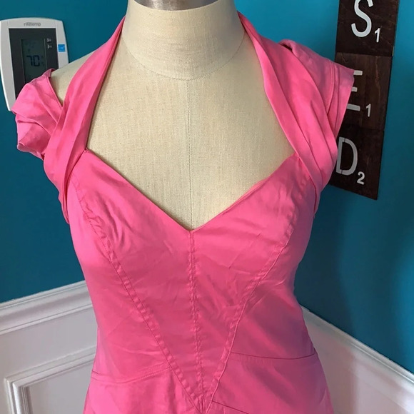 Women’s Bebe pink fitted cap sleeve dress Medium - Picture 2 of 4